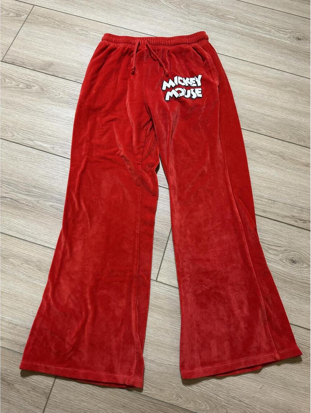 Disney Mickey Mouse Red Velour Lounge Pants Size M